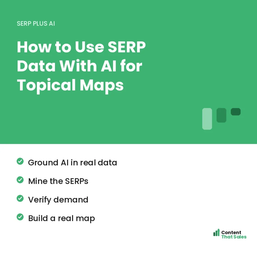 Combining SERP data with AI for a topical map by Content That Sales