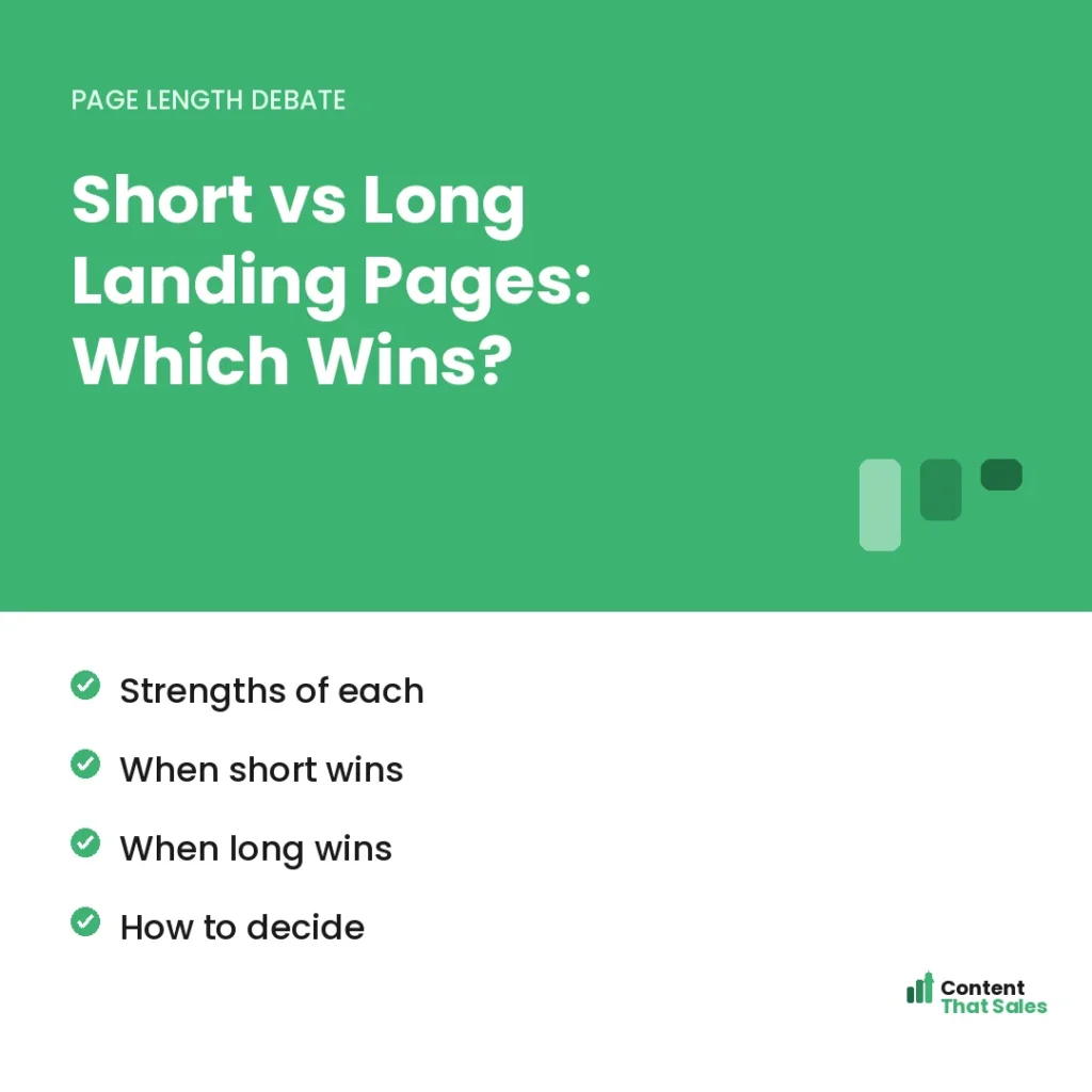 Short vs long landing pages which wins by Content That Sales