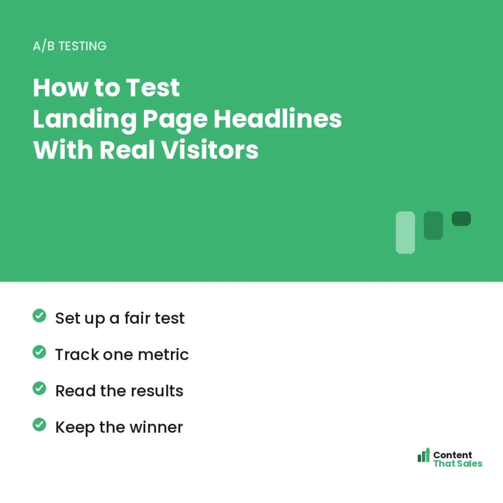 How to test landing page headlines with real visitors by Content That Sales