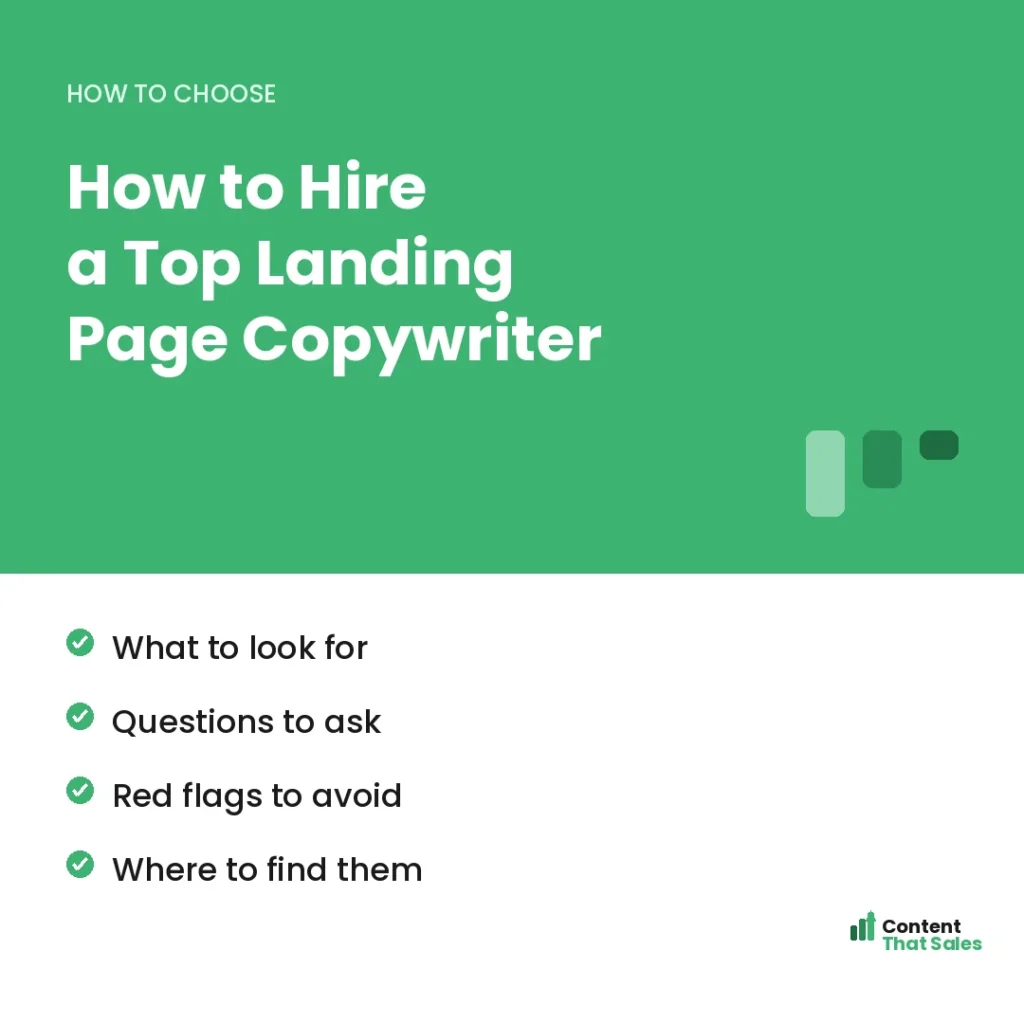How to hire a top landing page copywriter by Content That Sales