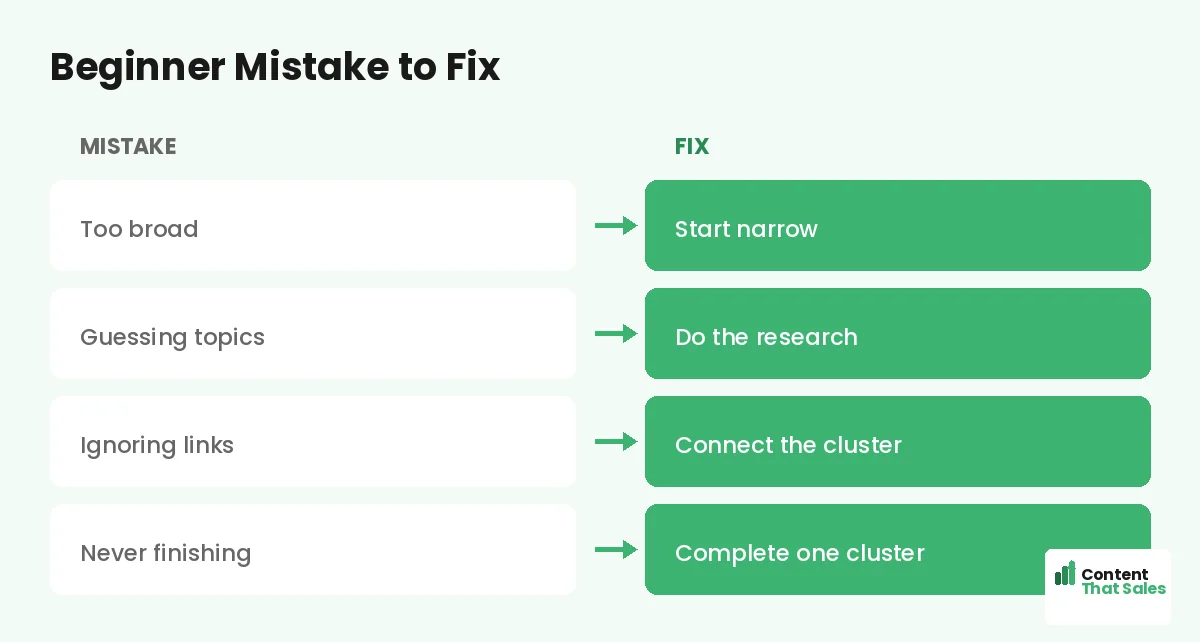 Beginner mistake to fix by Content That Sales