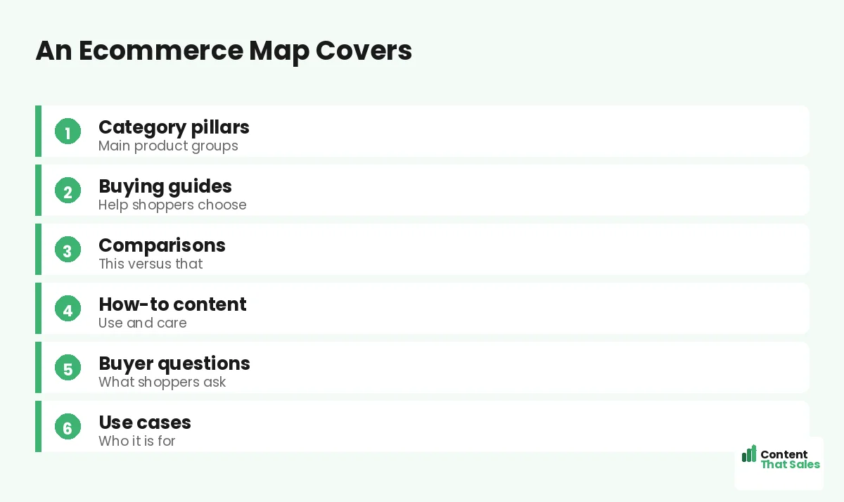 An ecommerce map covers by Content That Sales