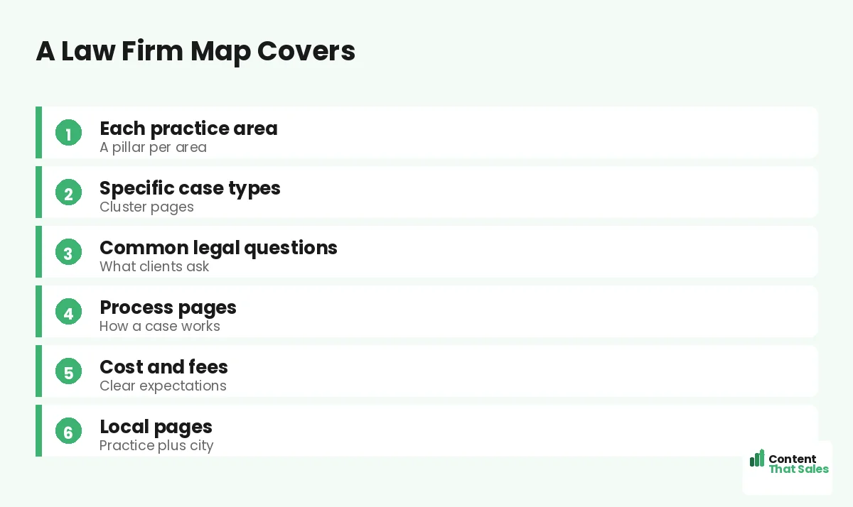 A law firm map covers by Content That Sales