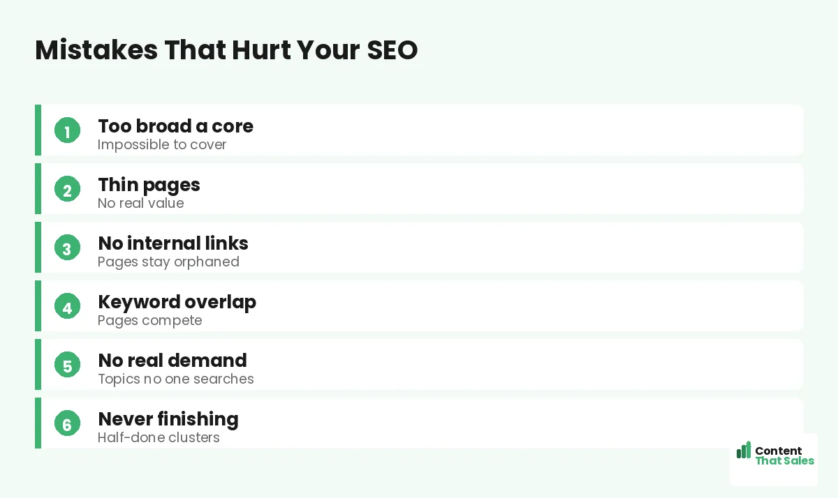 Mistakes that hurt your SEO by Content That Sales