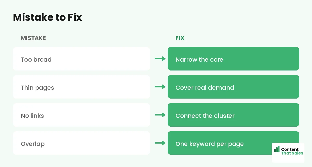Mistake to fix by Content That Sales