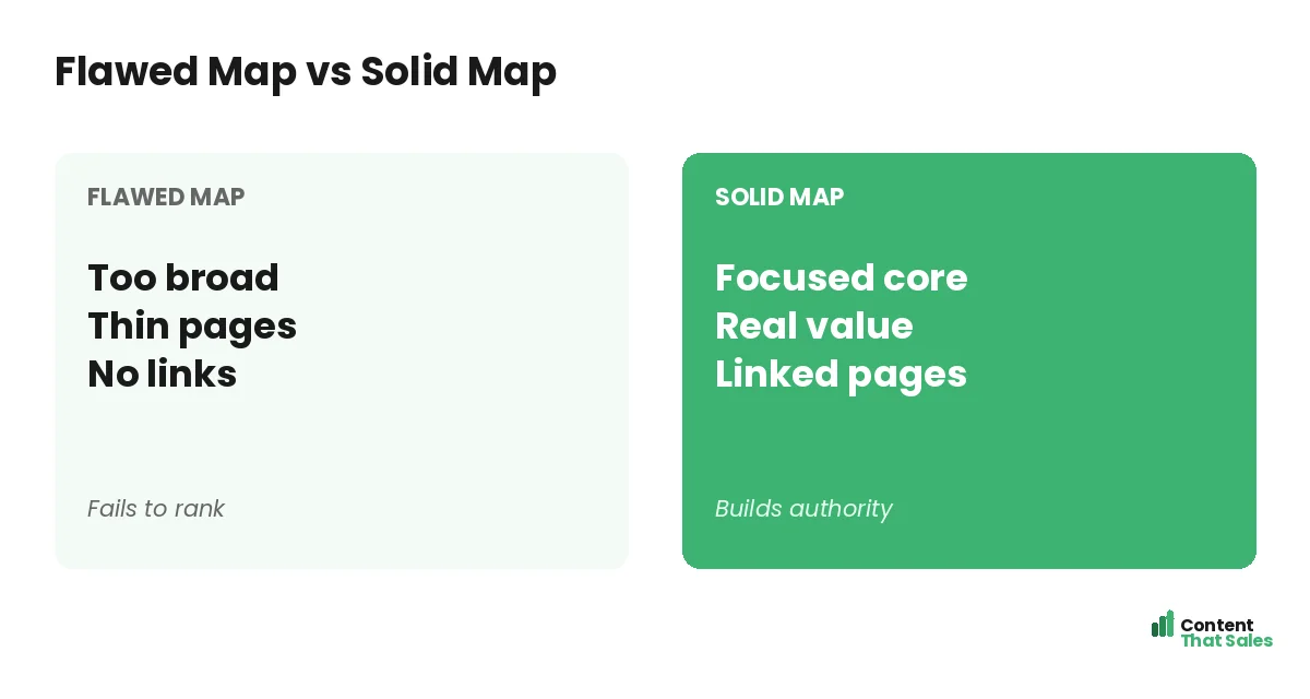 Flawed map versus solid map by Content That Sales