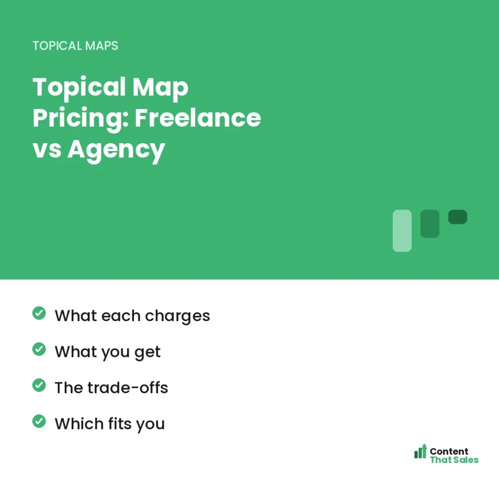 Topical map pricing freelance vs agency by Content That Sales