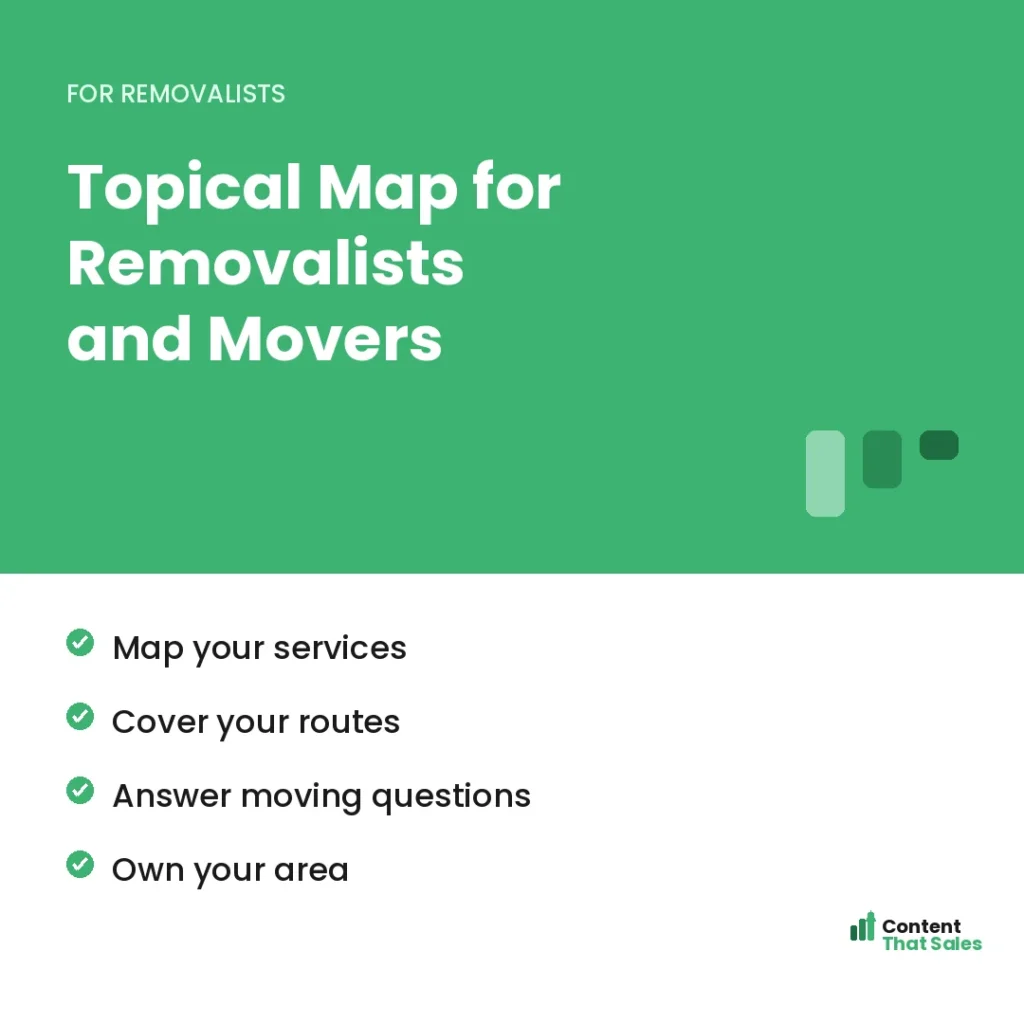 Topical map for removalists and movers by Content That Sales