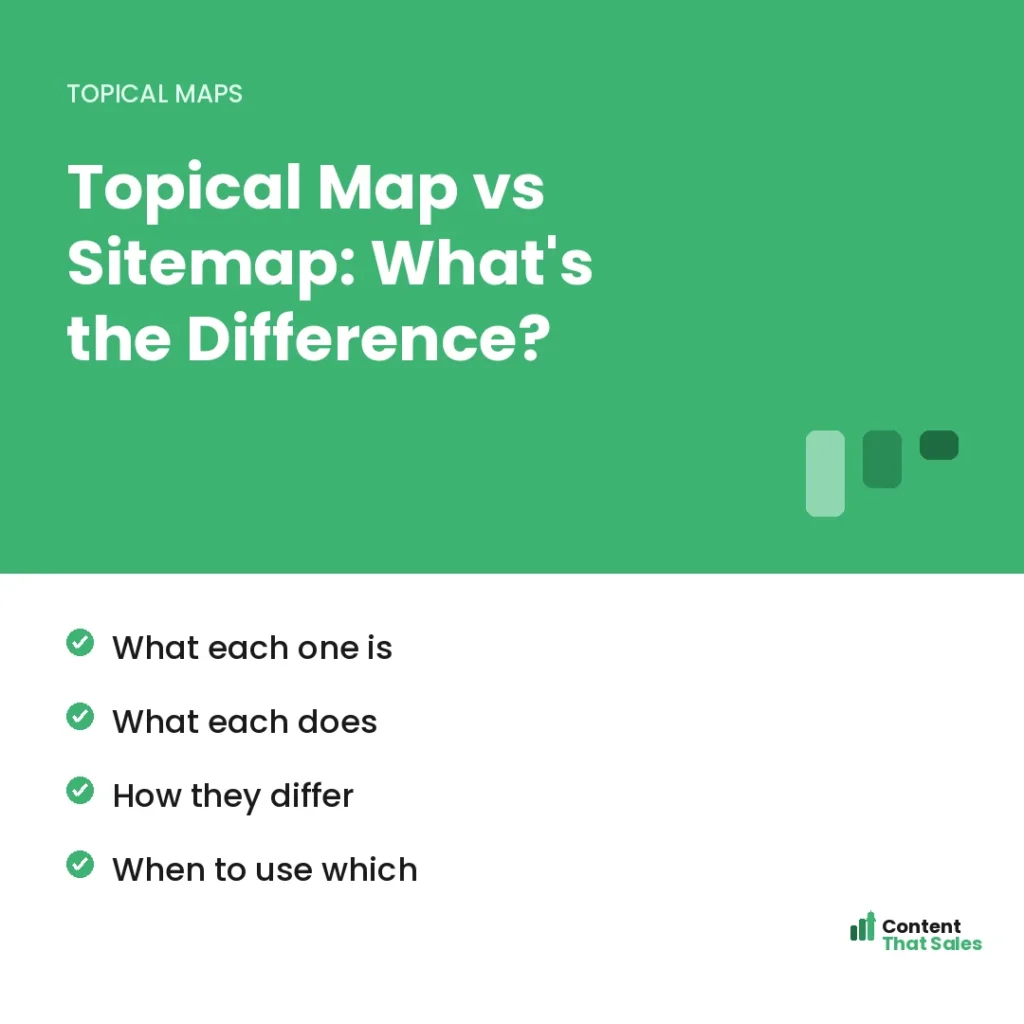 Topical map vs sitemap difference by Content That Sales