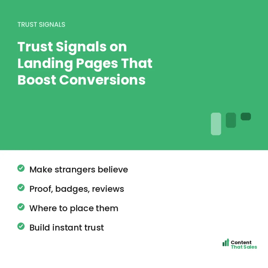 Trust signals on landing pages that boost conversions by Content That Sales