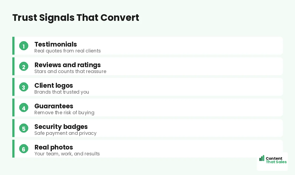 Trust signals that convert by Content That Sales