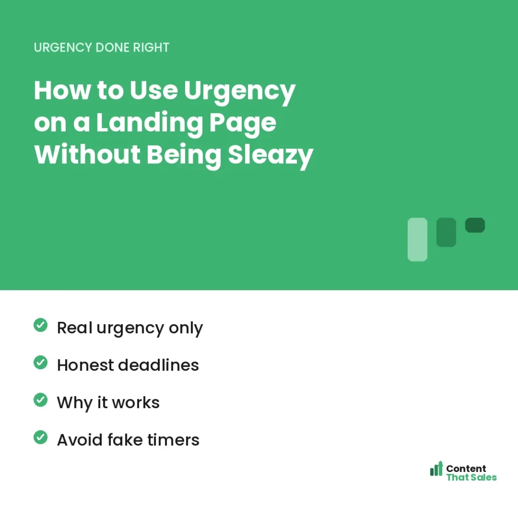 How to use urgency on a landing page without being sleazy by Content That Sales