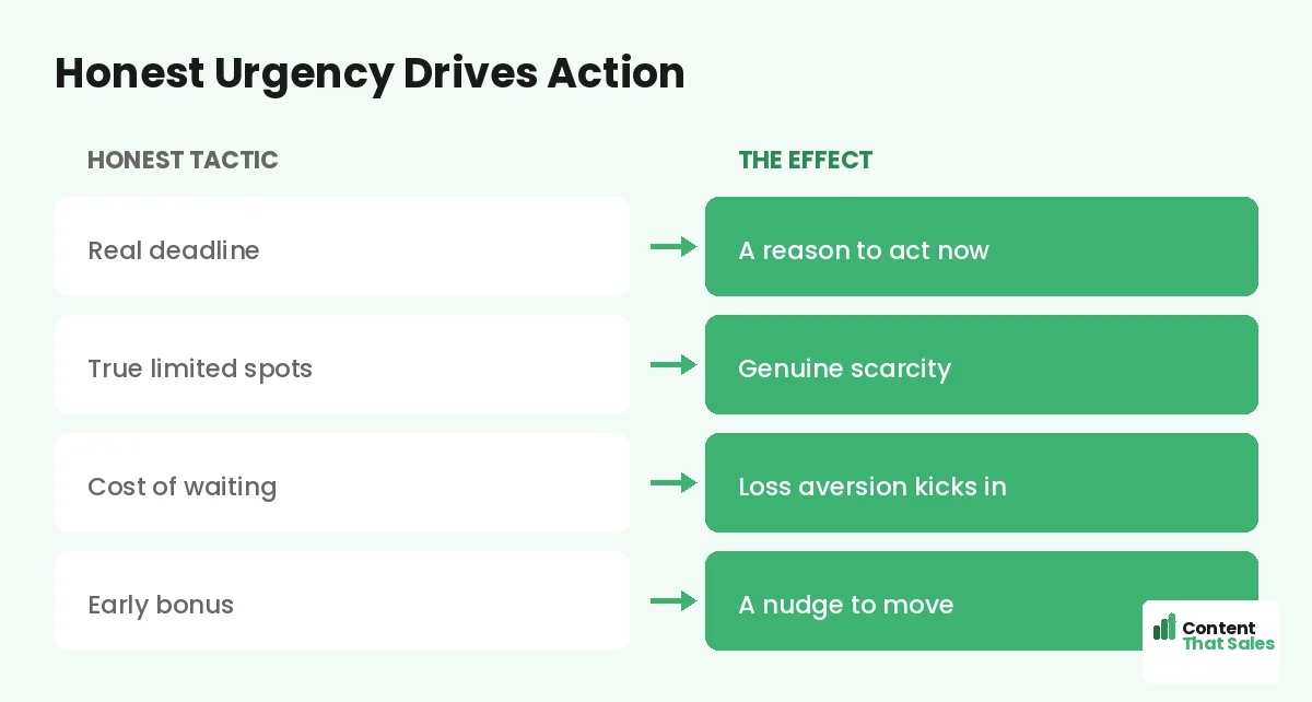 Honest urgency drives action by Content That Sales